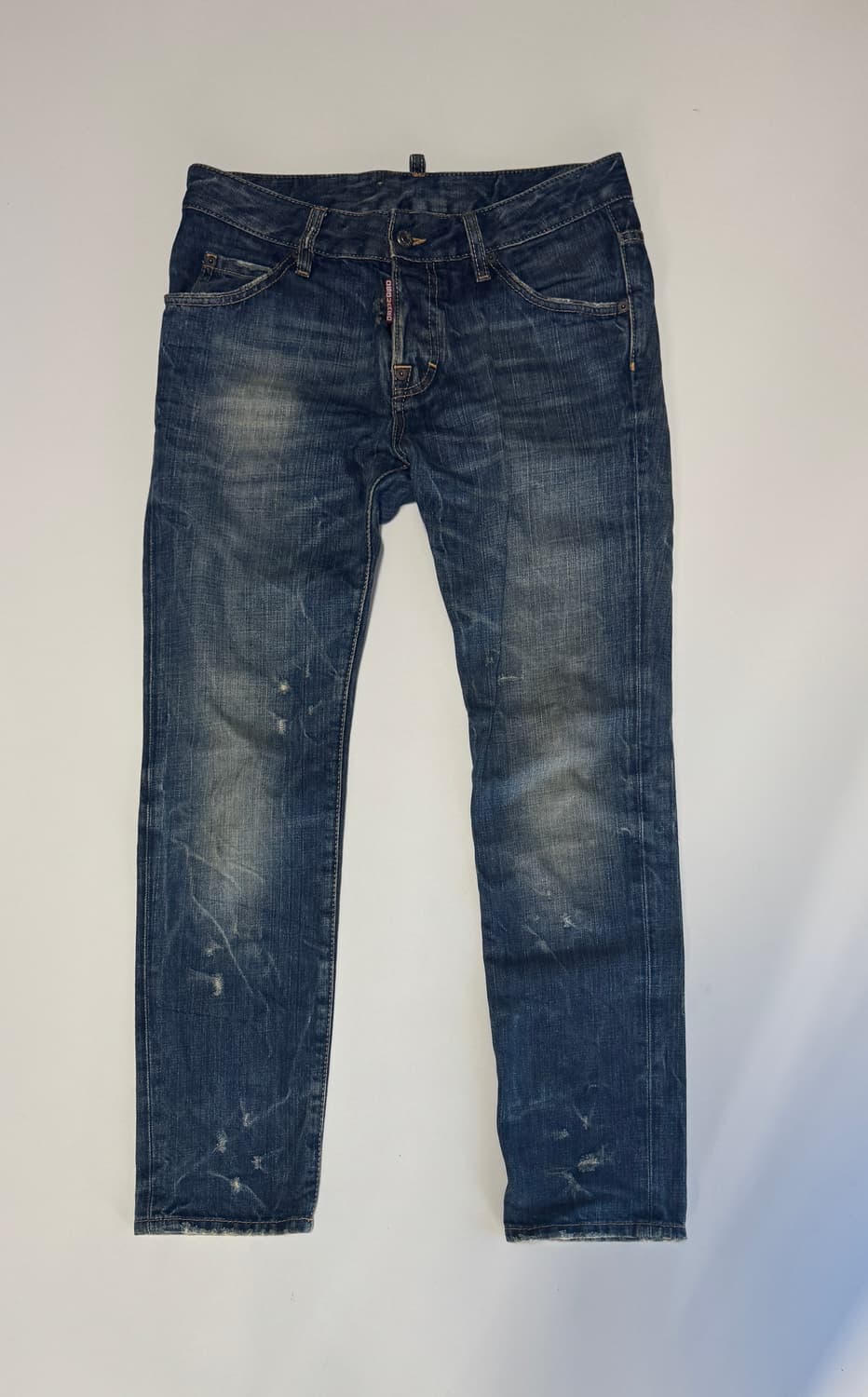 정품!! 디스퀘어드2 빈티지 스크래치 워싱 버튼 데님팬츠 33인치 상품이미지1