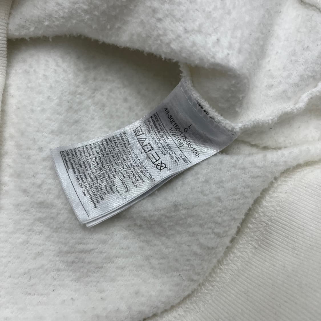 갭 센터로고 화이트 후드집업 L 상품이미지6