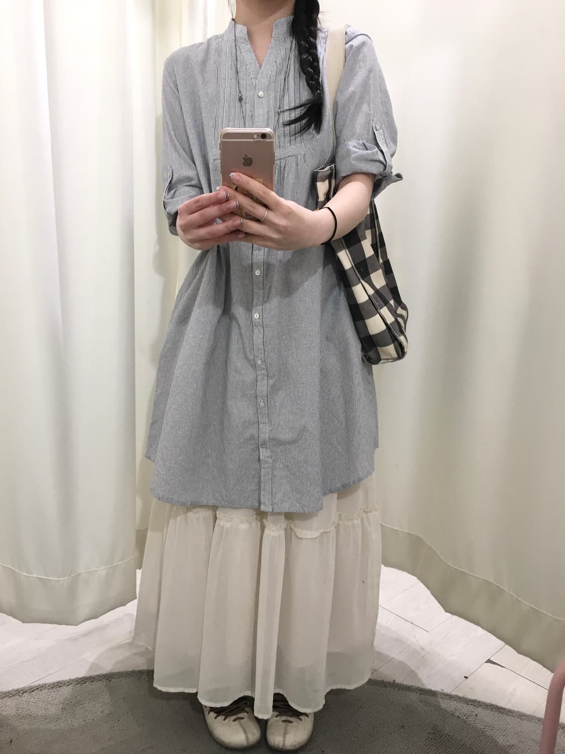 Soft Ivory Tiered Skirt 상품이미지3