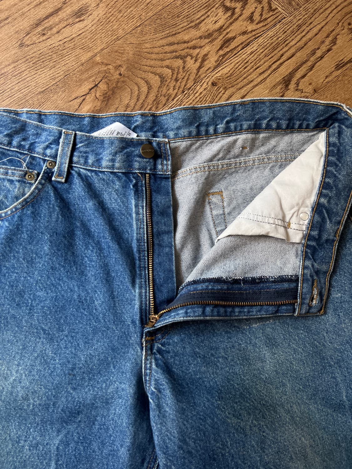 [38]칼하트 USA 빈티지 워싱 미디엄블루 워크 데님 팬츠 상품이미지3