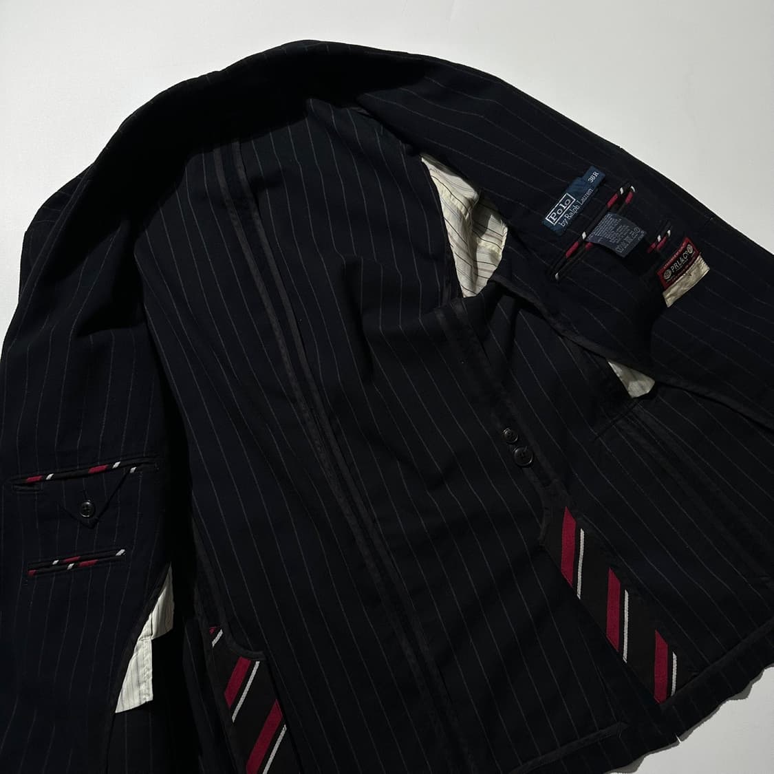 폴로 랄프로렌 스트라이프 싱글 3B 블레이저 자켓 블랙 상품이미지7