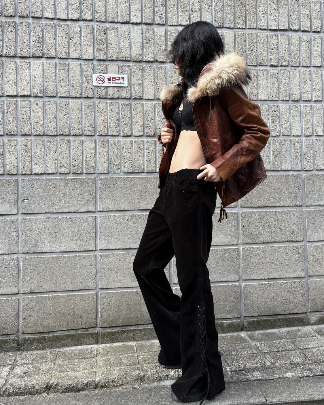 사이드 아일렛 디테일 부츠컷 팬츠 상품이미지2