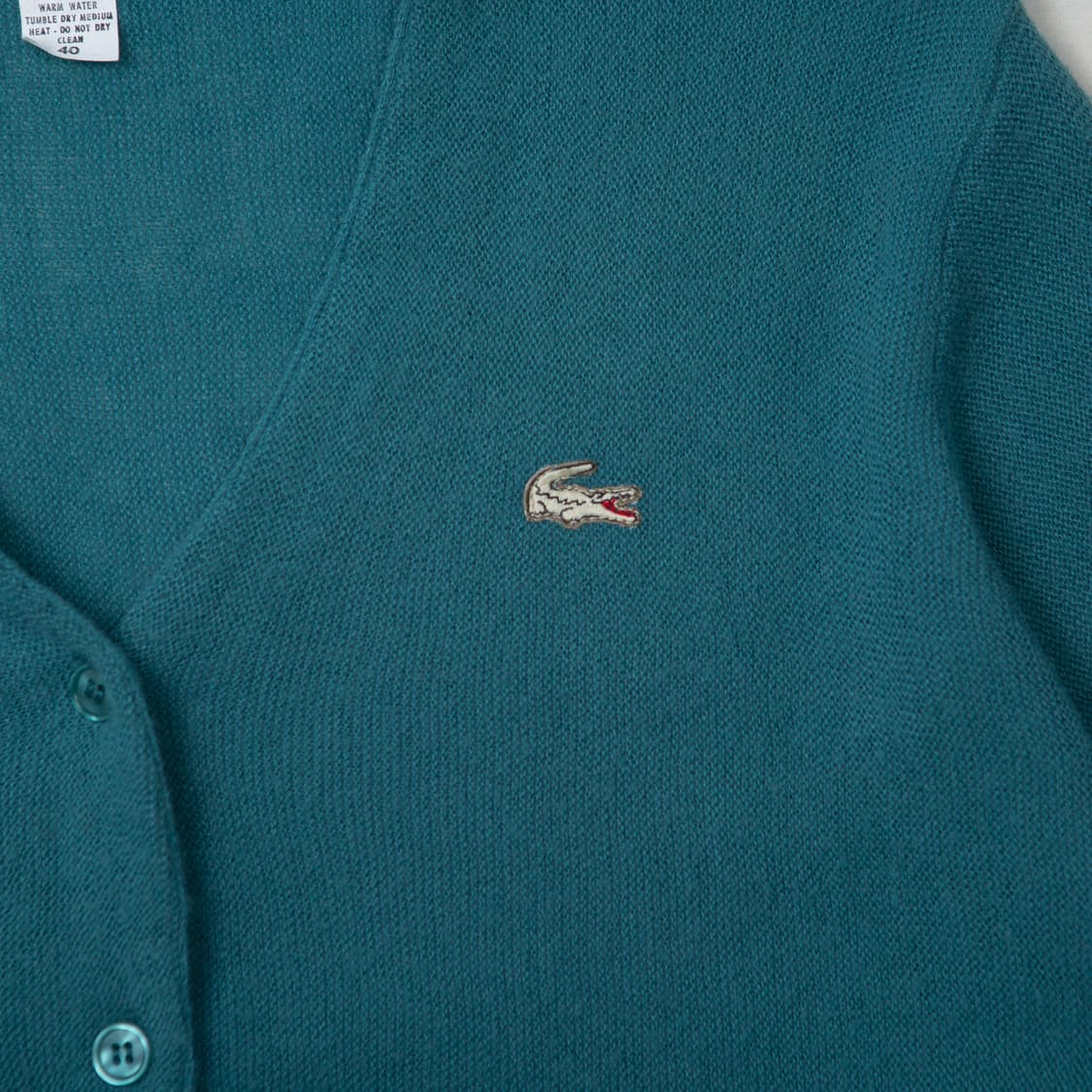 70s IZOD 라코스테 올른 아크릴 가디건 정글 그린 상품이미지2