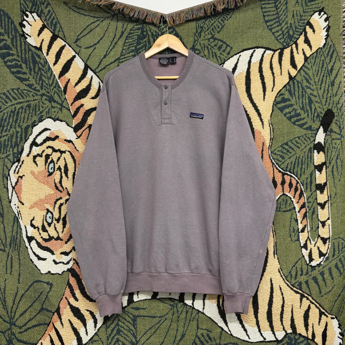 80s 파타고니아 빈티지 헨리넥 스웻셔츠 맨투맨 (2XL) 상품이미지2
