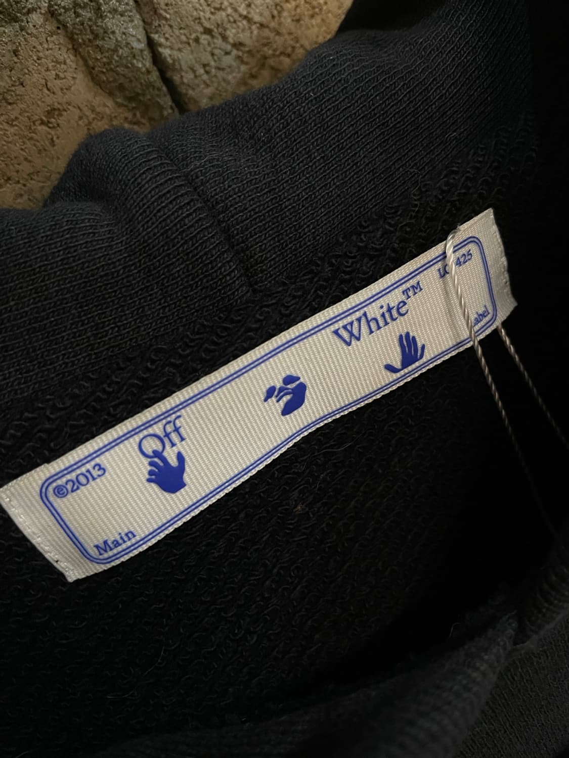 오프화이트 스트라이프 로고 레이어드 후드 티셔츠 상품이미지6