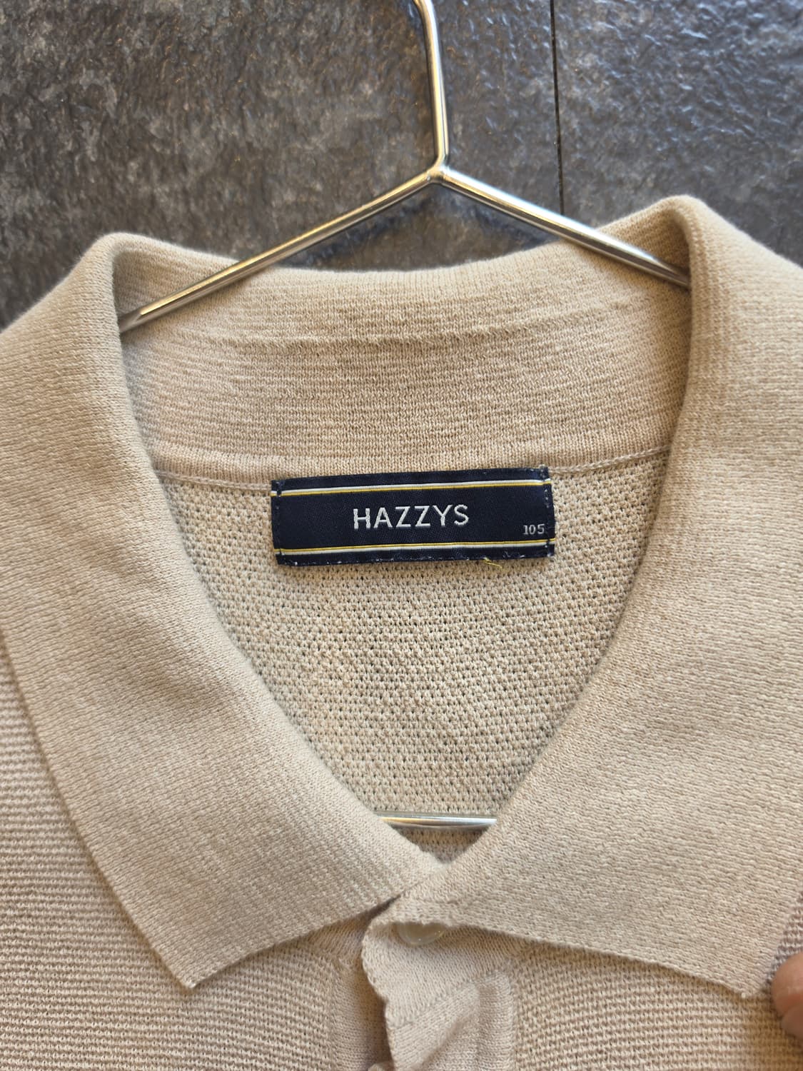 헤지스 반팔 카라 니트 베이지 -105  상품이미지2