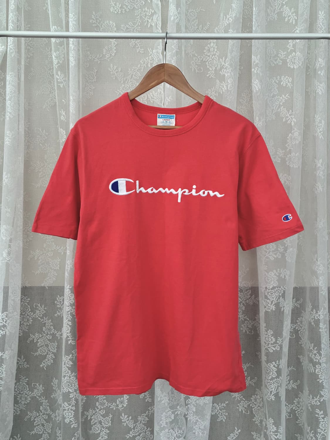 L) 챔피온 빅로고 반팔 티셔츠 코랄 상품이미지1