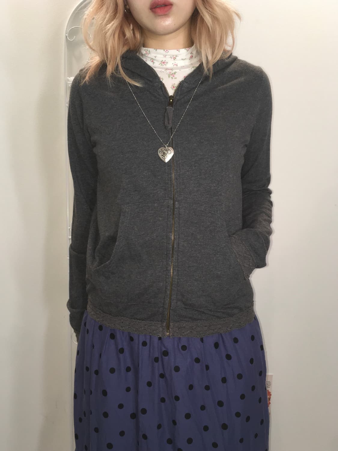 Jpn vintage charcoal hood zipup 상품이미지1