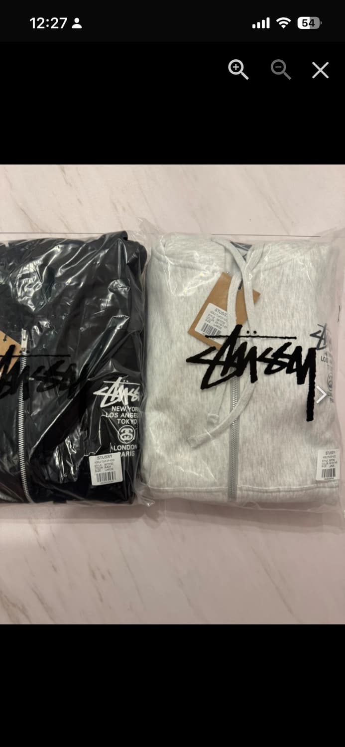 🔥[정품/새상품]🔥STUUSY 스투시 월드투어 후드집업 남녀공용 애쉬 상품이미지1