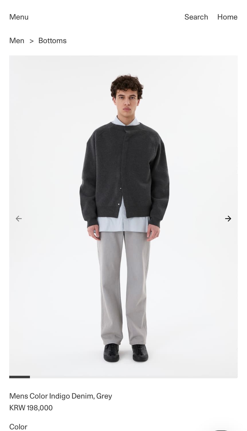 [XL] 아모멘토 25fw 컬러 인디고 데님 그레이 상품이미지1