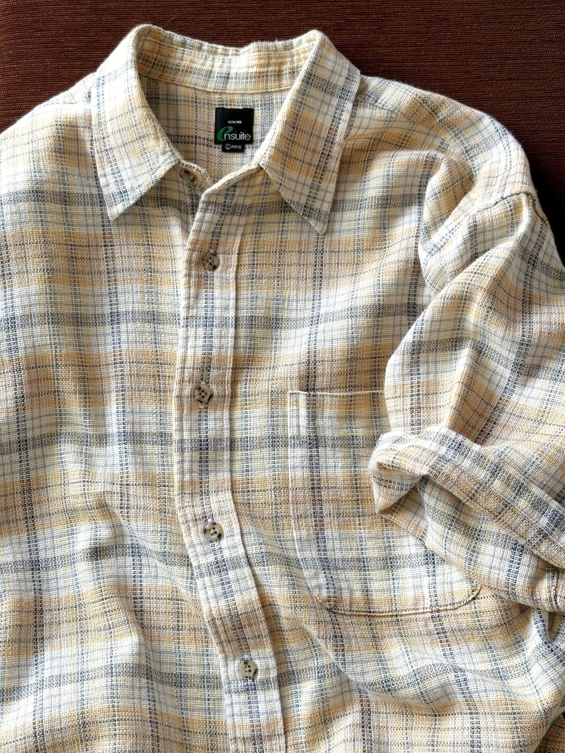 Natural cotton woven fabric H/S shirt 상품이미지2