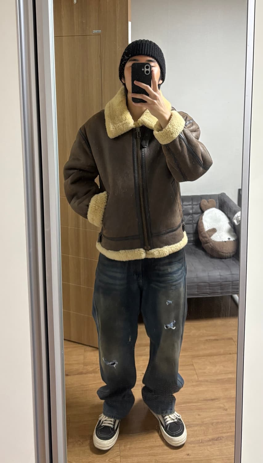 빈티지 램스킨 무톤 자켓 (무스탕) (XL) 상품이미지2