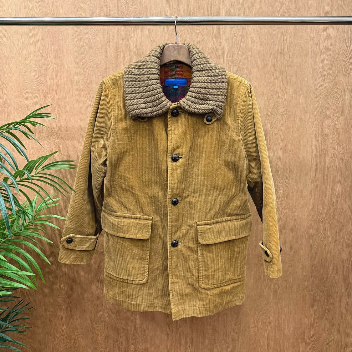 유나이티드 애로우즈 코듀로이 자켓 니트 숄카라 디테일 레귤러핏 브라운 상품이미지1