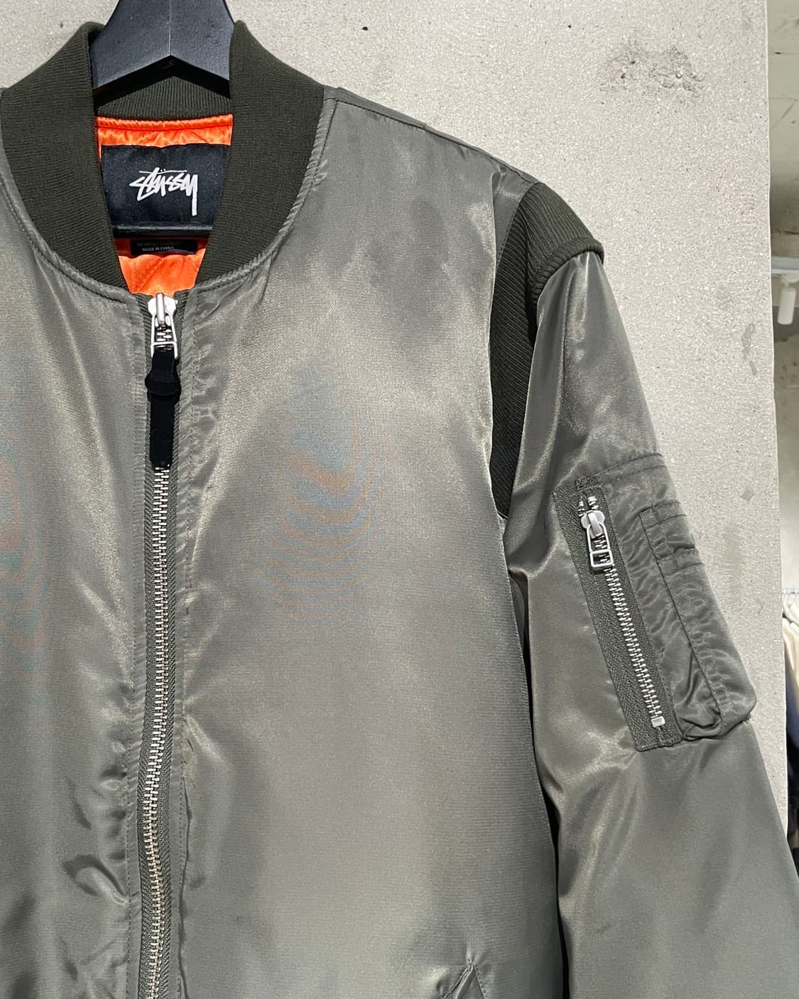 스투시 올리브 ma-1 나일론 봄버 자켓 상품이미지3