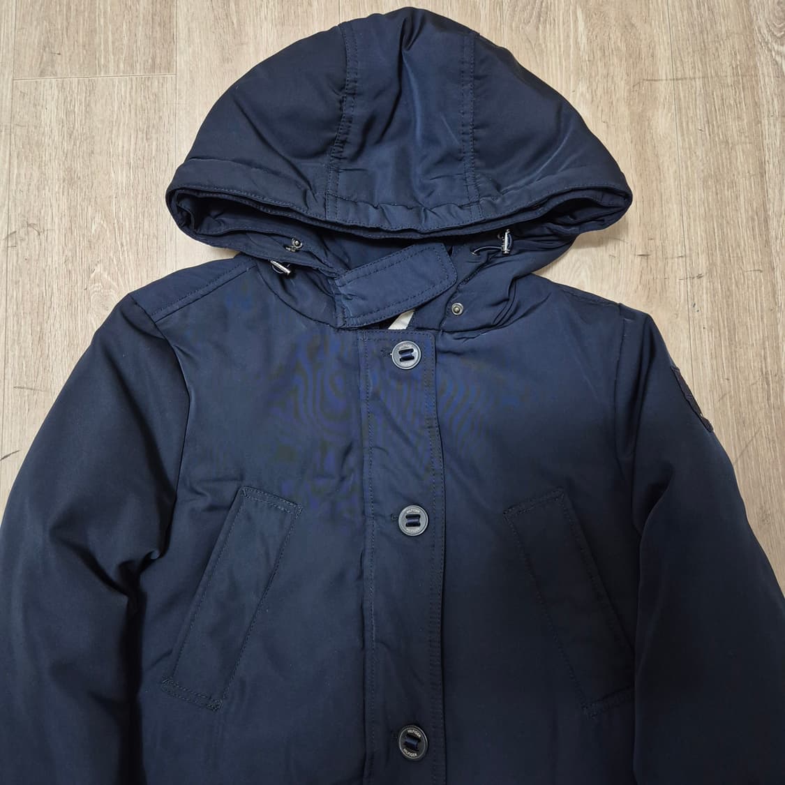 타미힐피거 스몰플래그 덕다운 후드 롱패딩 코트 상품이미지2