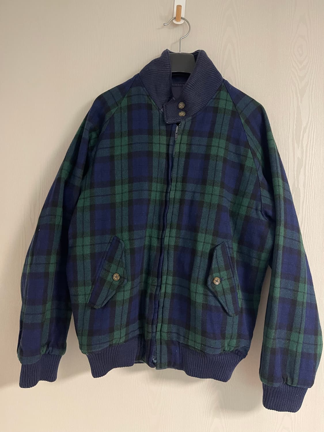 Jantzen 빈티지 블랙와치 네이비 리버시블 울 헤팅턴자켓 100 상품이미지1