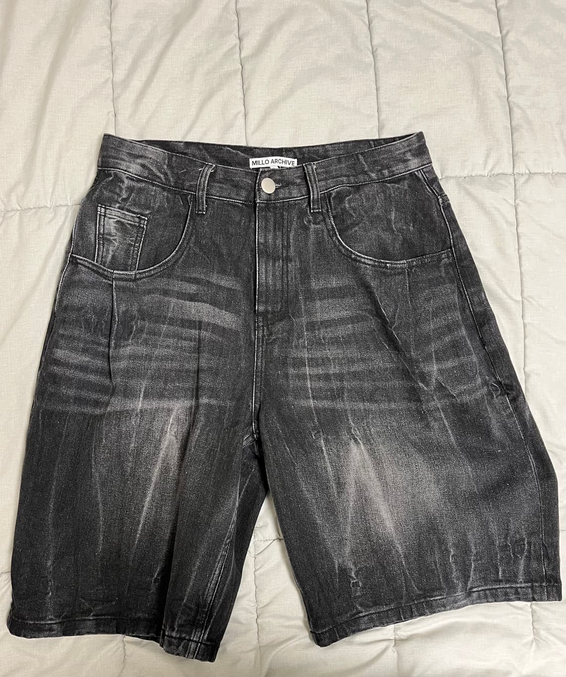 밀로 아카이브 데님 버뮤다 팬츠 워시드 블랙 상품이미지1