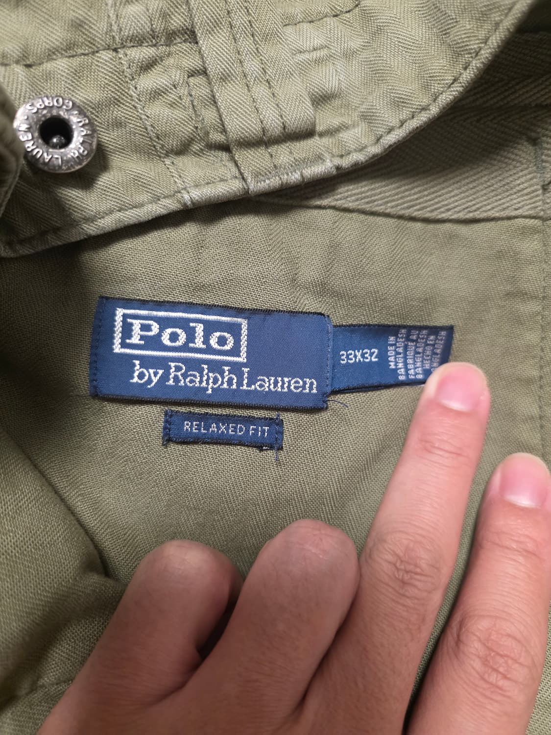 폴로 릴렉스핏 헤링본 트월 카고팬츠 33x32 상품이미지6