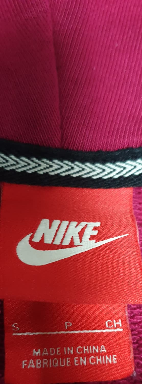 나이키 빈티지 올드스쿨 크롭 후드 짚업 버건디 (S) 상품이미지3