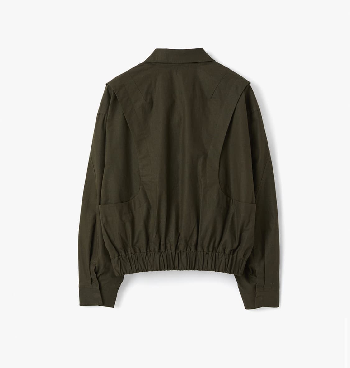 [새상품] 르마드 코튼 하이넥 숏 블루종 자켓 카키 상품이미지3