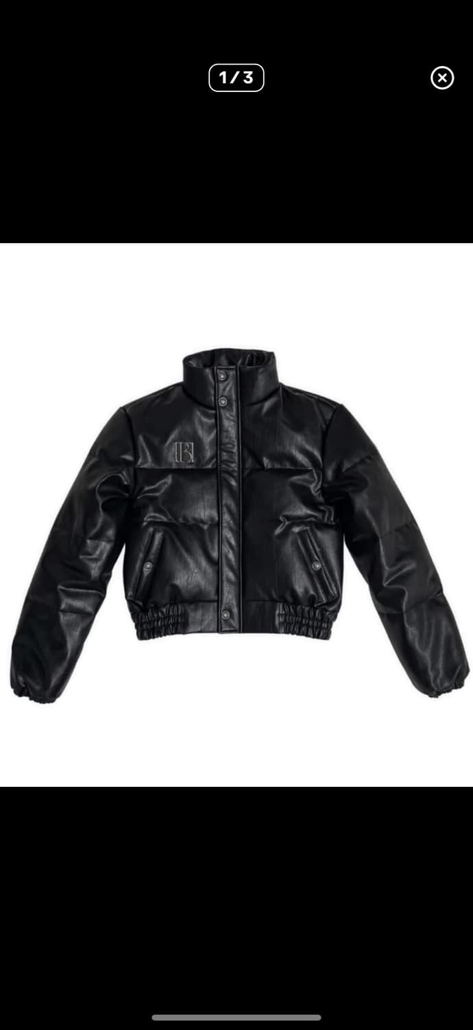 (오늘만할인) 보헤미안서울 레더 패딩 덕다운 메탈 로고 22fw s사이즈 상품이미지1