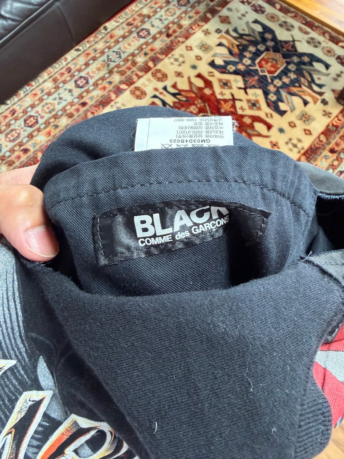 꼼데가르송 블랙 빈티지 티셔츠 토트백 상품이미지3
