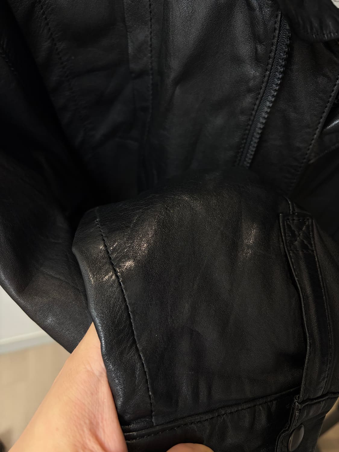 (L) jpn Toyko Leather 셔링 디테일 가죽 자켓 상품이미지8