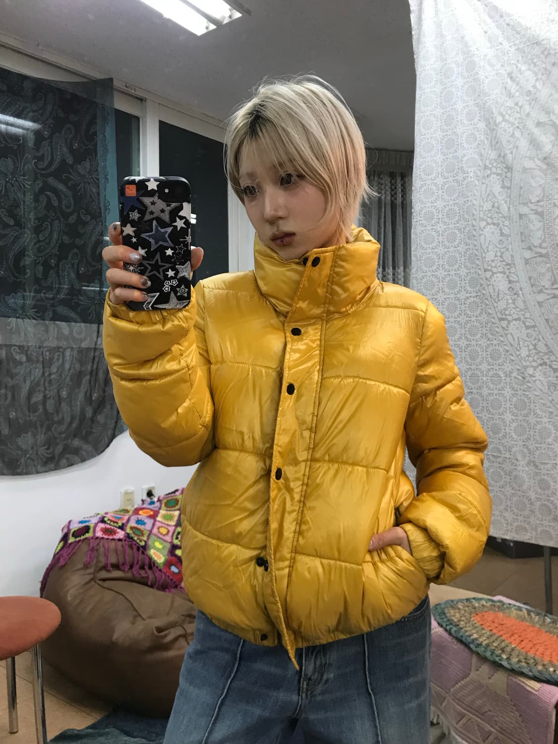 DKNY 백프린팅 숏패딩 상품이미지1