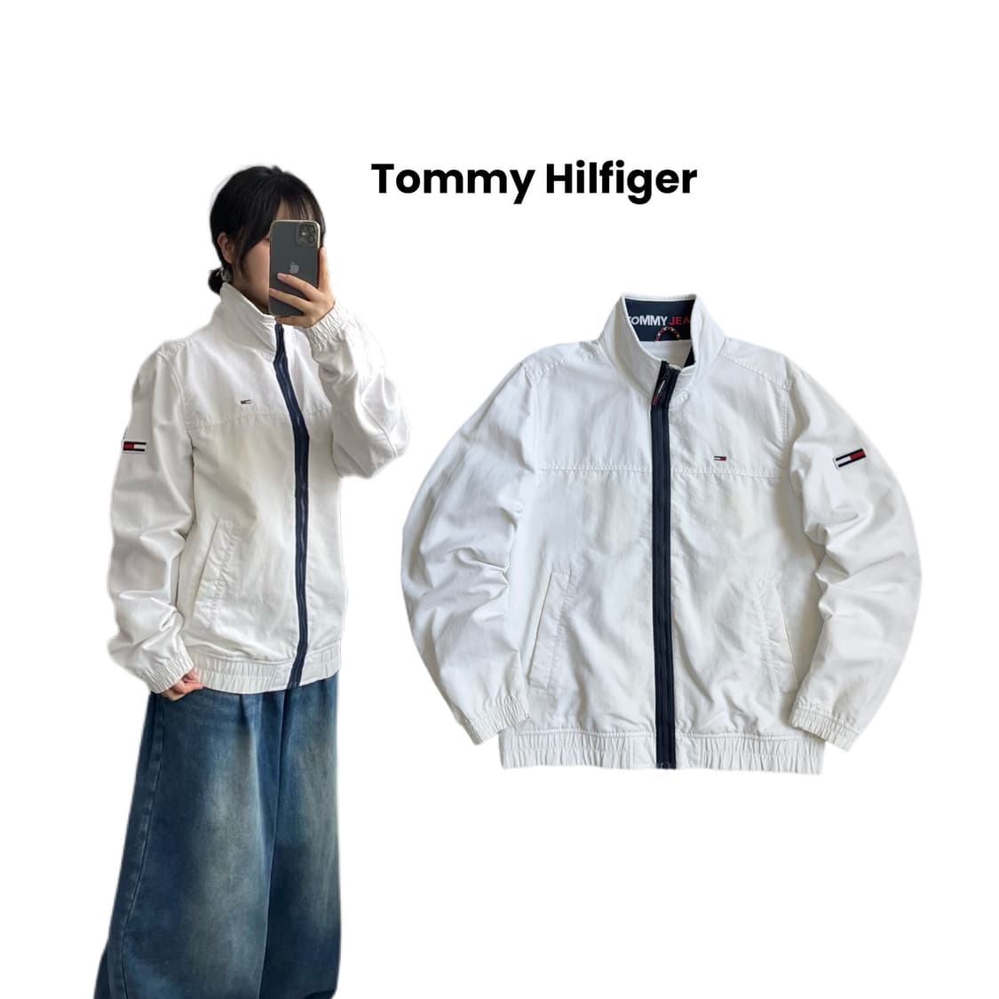 타미힐피거 쉘 바람막이 자켓 화이트 상품이미지1