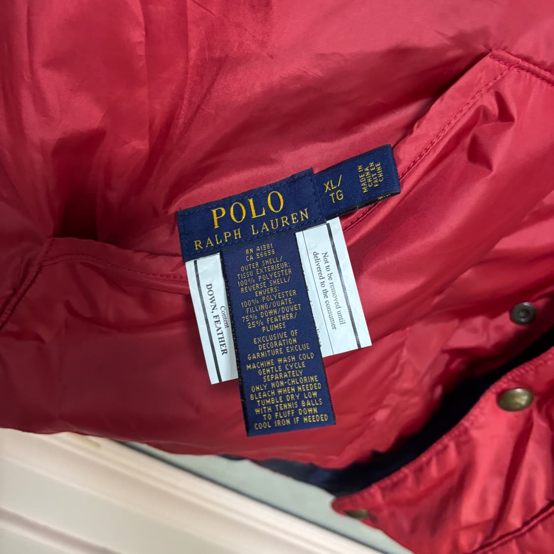 폴로 랄프로렌 양면 푸퍼다운 패딩조끼 네이비 빨강 상품이미지3