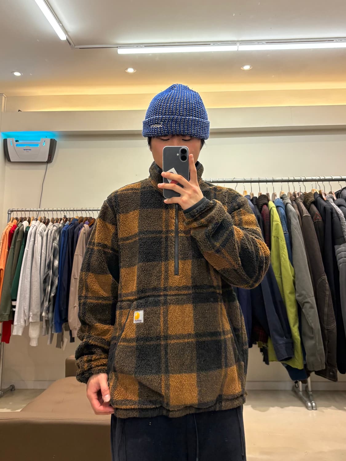 칼하트 체크 플리스 하프집업 상품이미지7