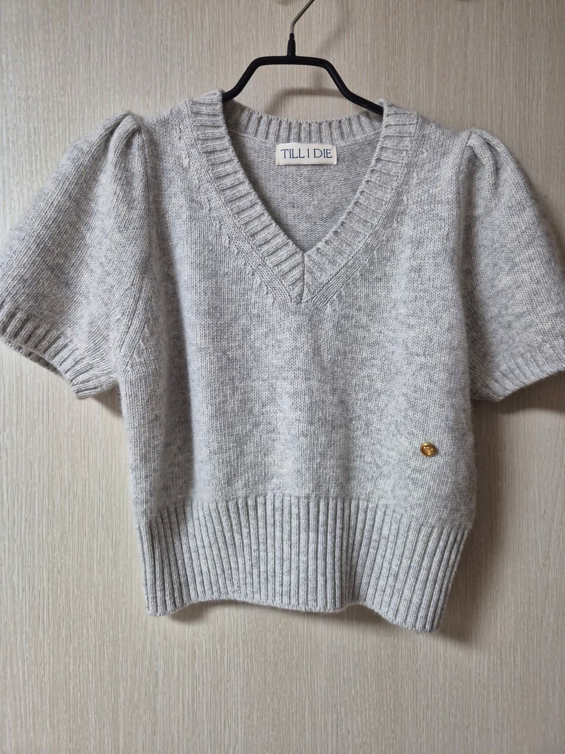 틸아이다이 라쿤 브이넥 니트 반팔 탑 상품이미지2