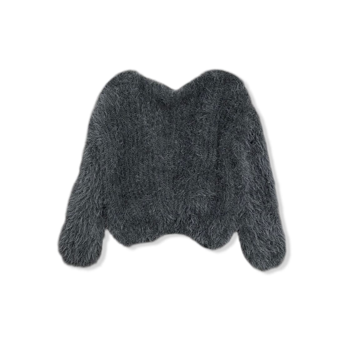 Gray Long Fur Short Cardigan 상품이미지3