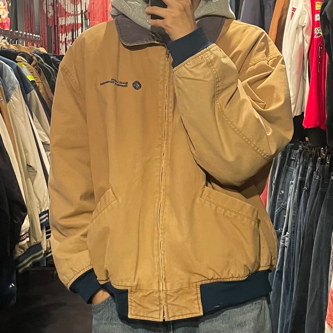 [IM] Vtg 베이지 카라 자수 워크자켓 상품이미지7
