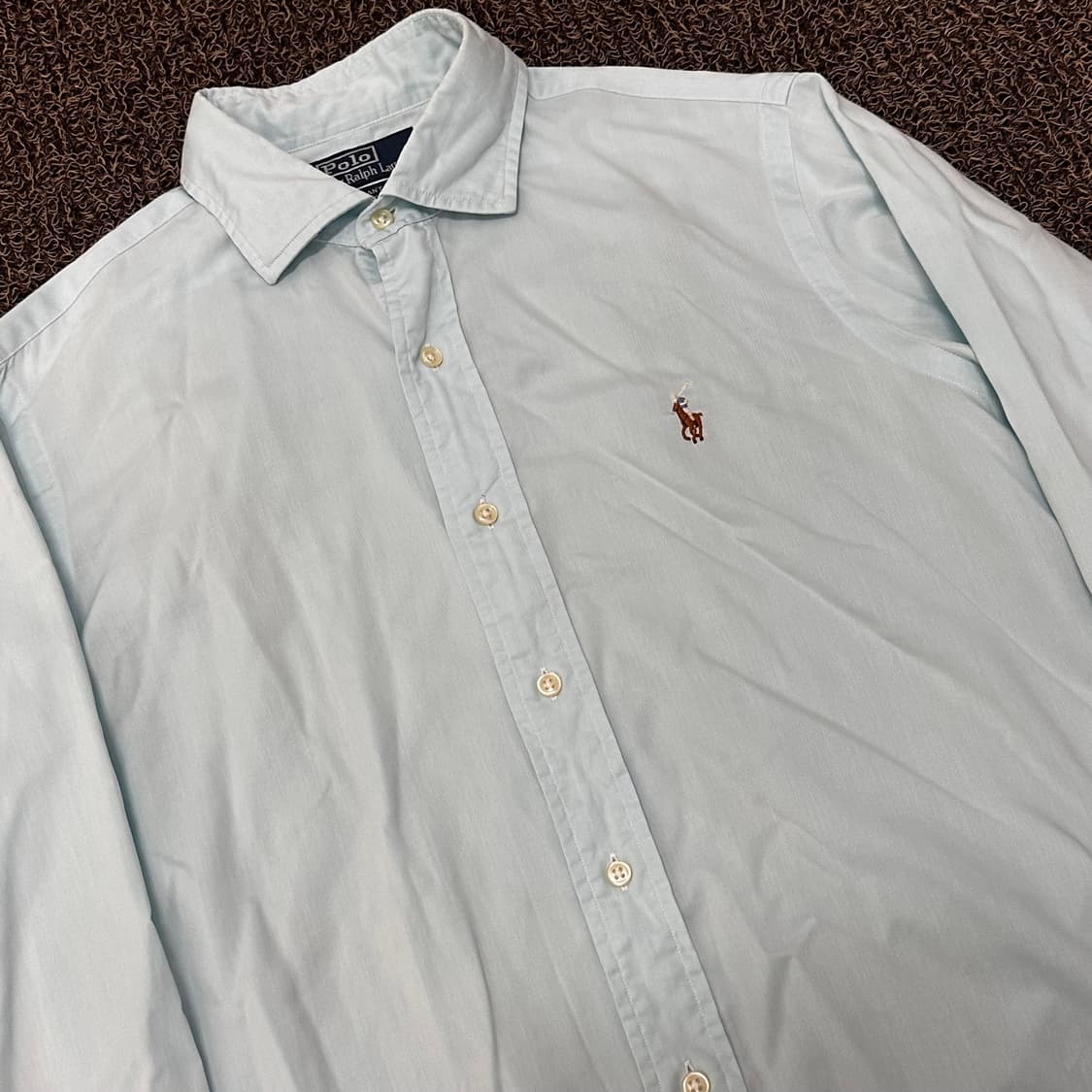 POLO 폴로 랄프로렌 민트 하늘색 커스텀핏 셔츠 M 상품이미지2