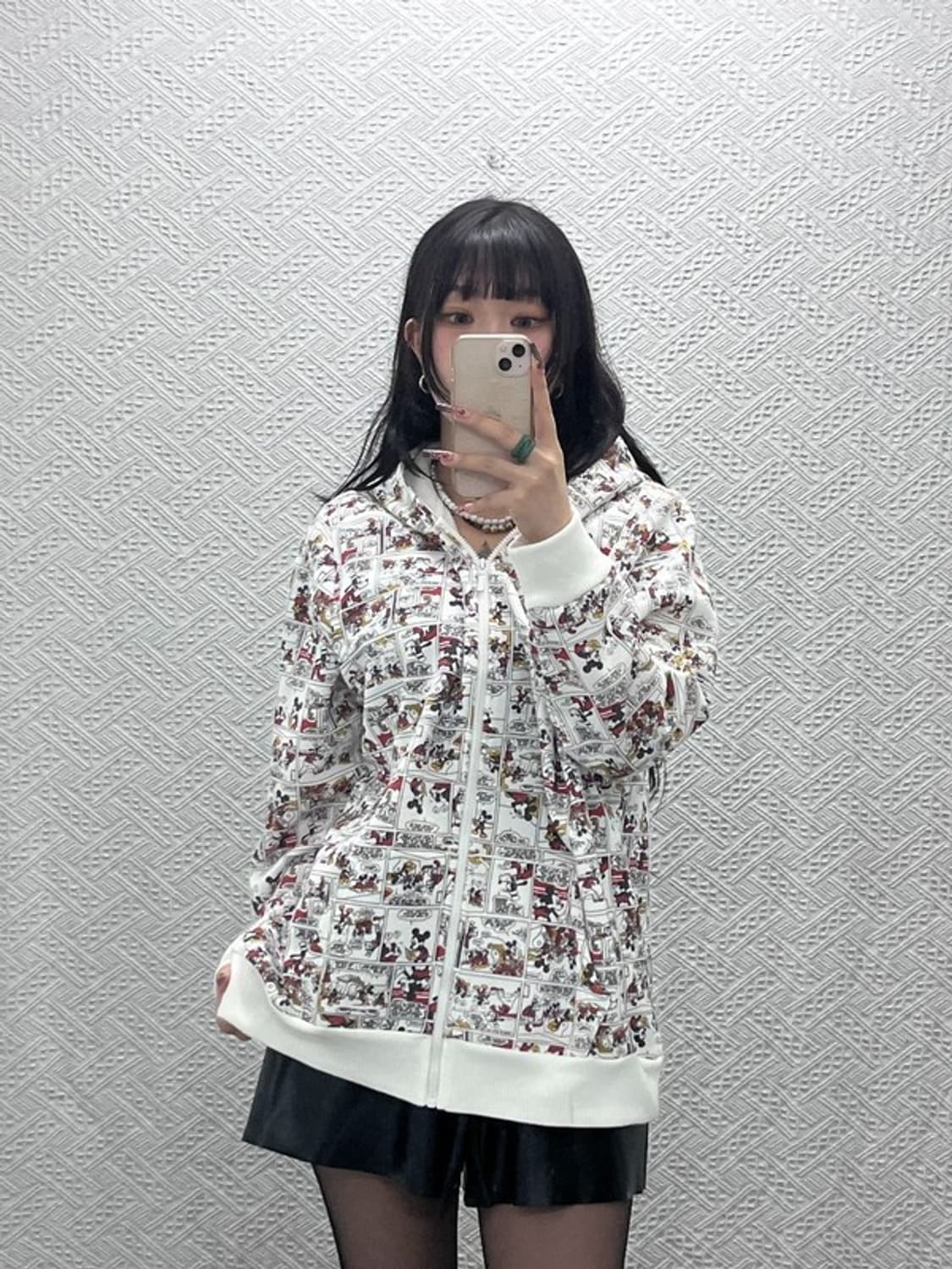 디즈니 빈티지 스트릿 펑크 카툰 미키마우스 후드집업 3L C12032 상품이미지1