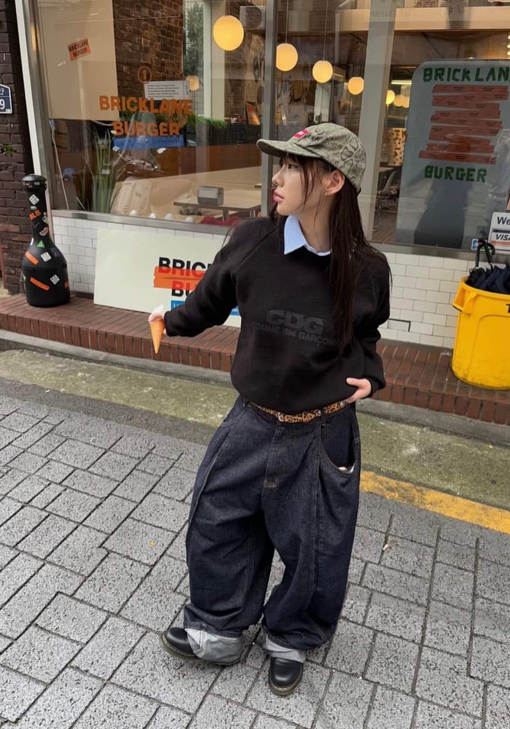 CDG 라운드넥 풀오버 니트 블랙 상품이미지2