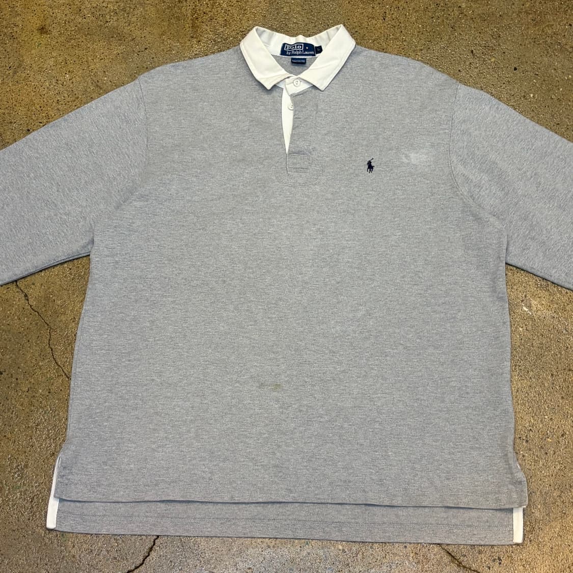 레어 90s 미국 빈티지 폴로랄프로렌 헤비코튼 럭비티 카라티 상품이미지2