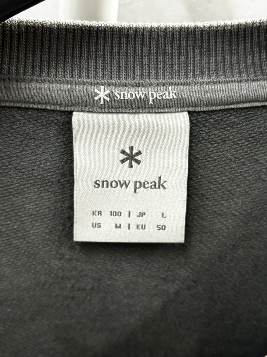 스노우피크 그레이 맨투맨 L 상품이미지4
