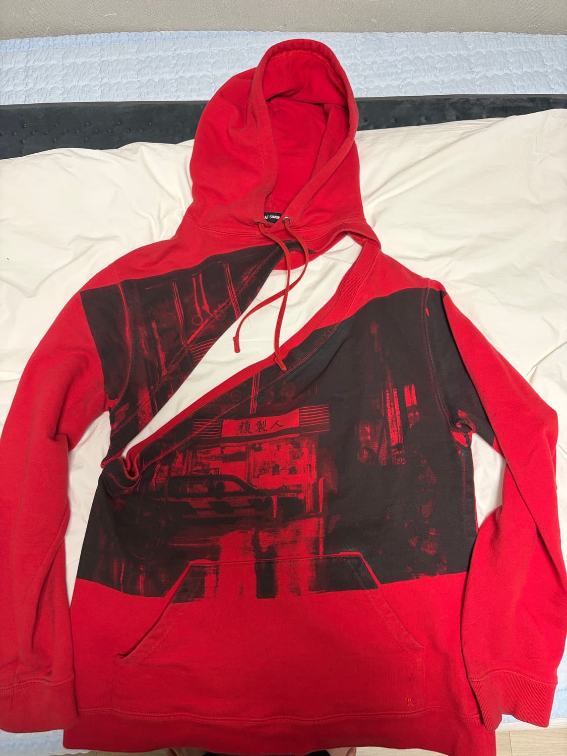 라프시몬스 차이나타운 컷 아웃 후드 size m 상품이미지2