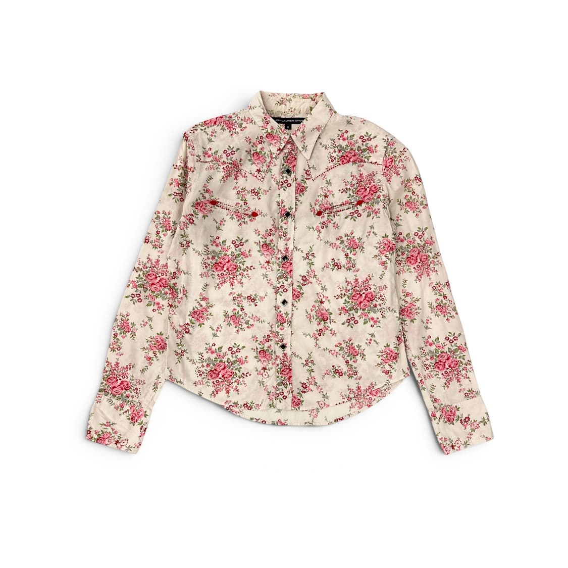 Polo, Ivory Rose Pattern Western Shirt 상품이미지1