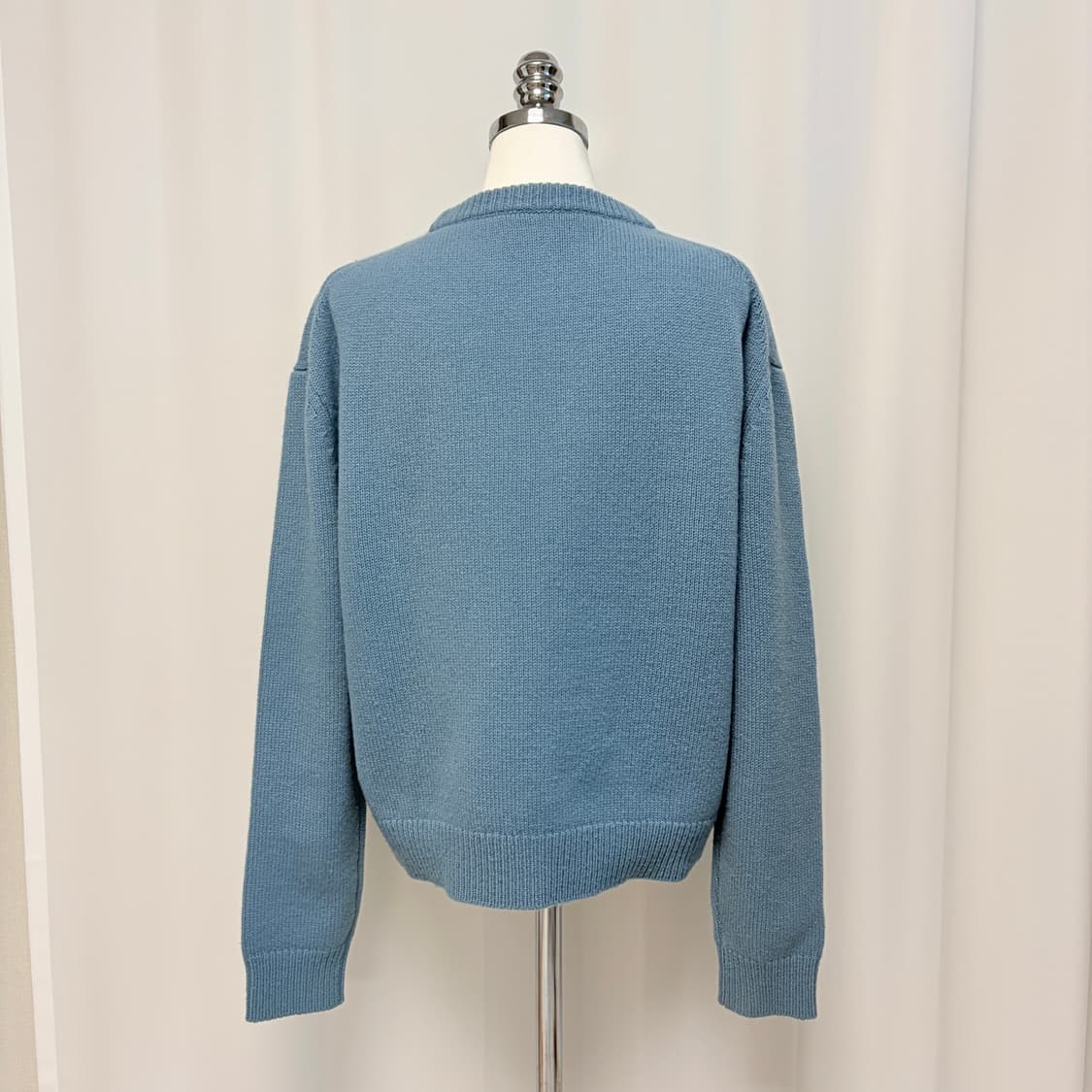 메종키츠네 폭스헤드 라이트 블루 니트 상품이미지5