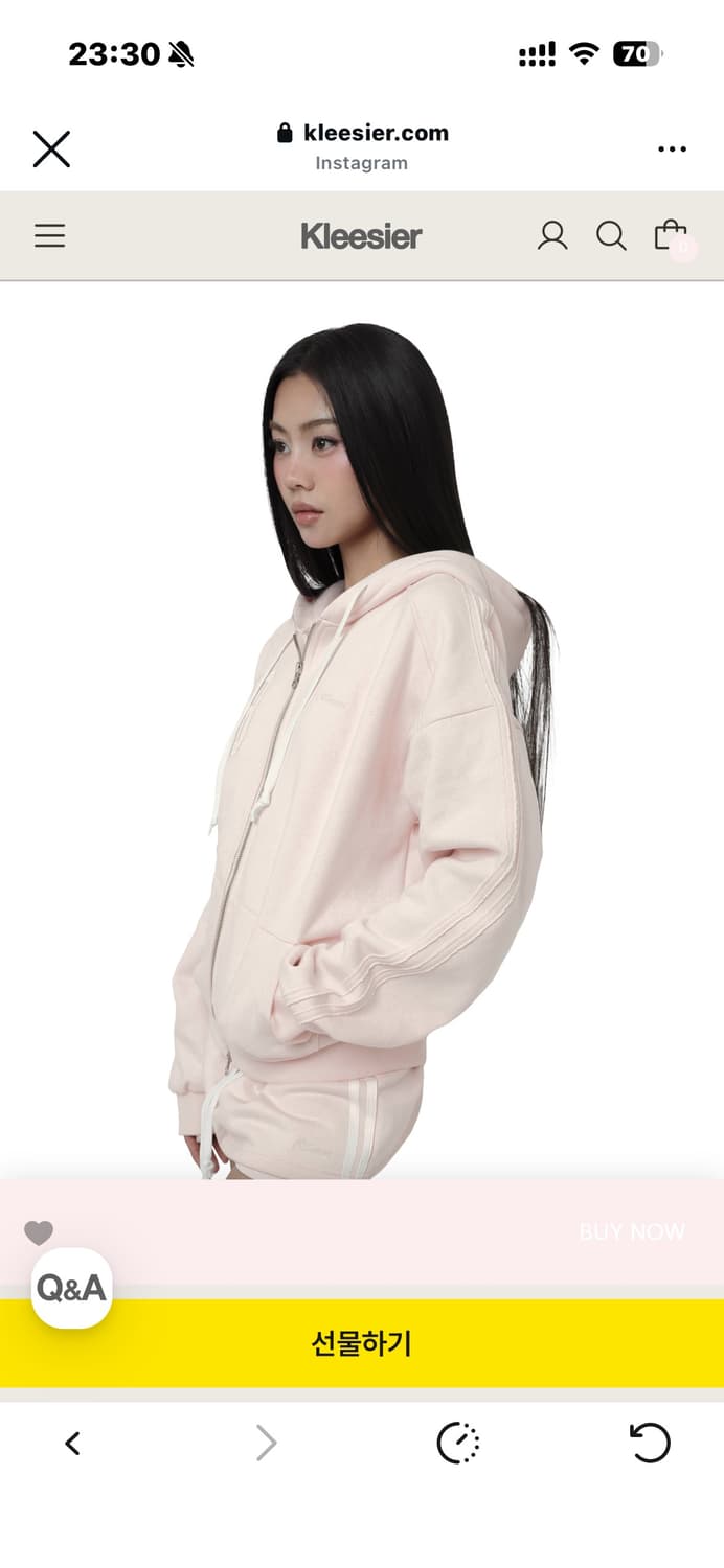 클리시어 09 핑크 후드집업 판매합니다 상품이미지3