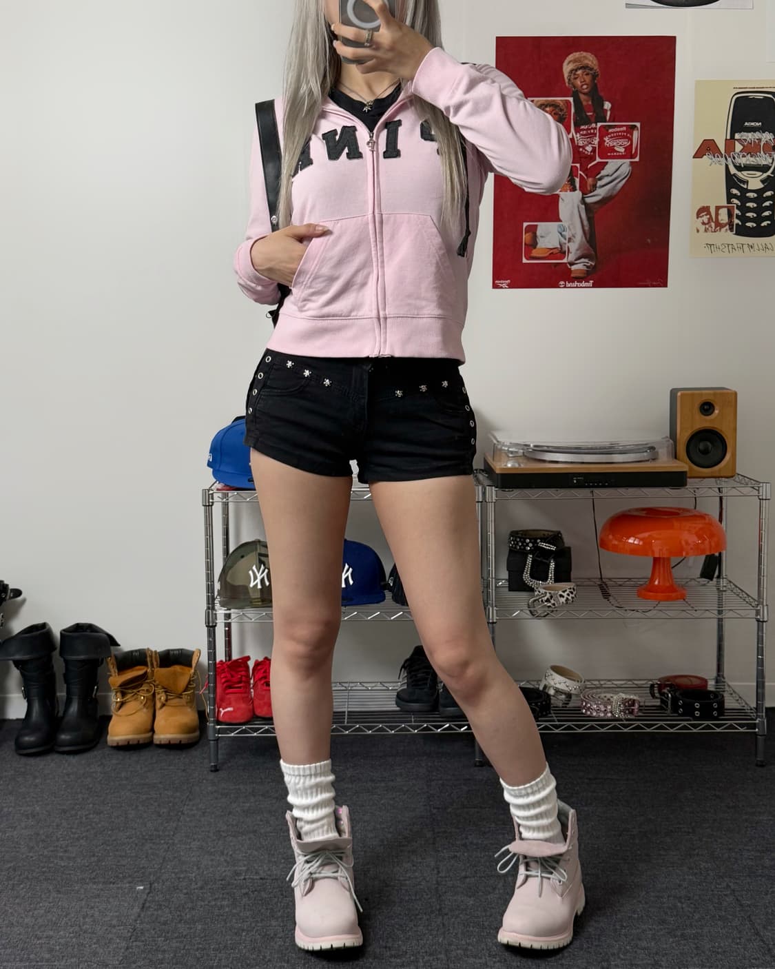 빈티지 PINK 후드집업 상품이미지2