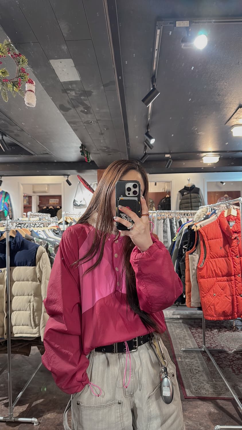 자라 핑크 배색 크롭 아노락 뽀글이 점퍼 M 상품이미지7