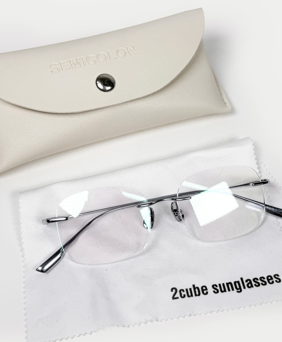 세미콜론 아이웨어 줄리엔 실버 무테 블루라이트 안경 상품이미지1