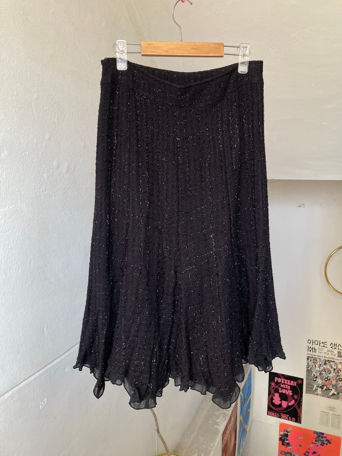 블랙 플레어 미디 스커트 상품이미지7