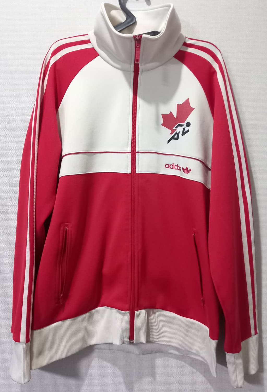 아디다스 캐나다 빨흰 트랙탑 저지 져지집업 105/XL 상품이미지1