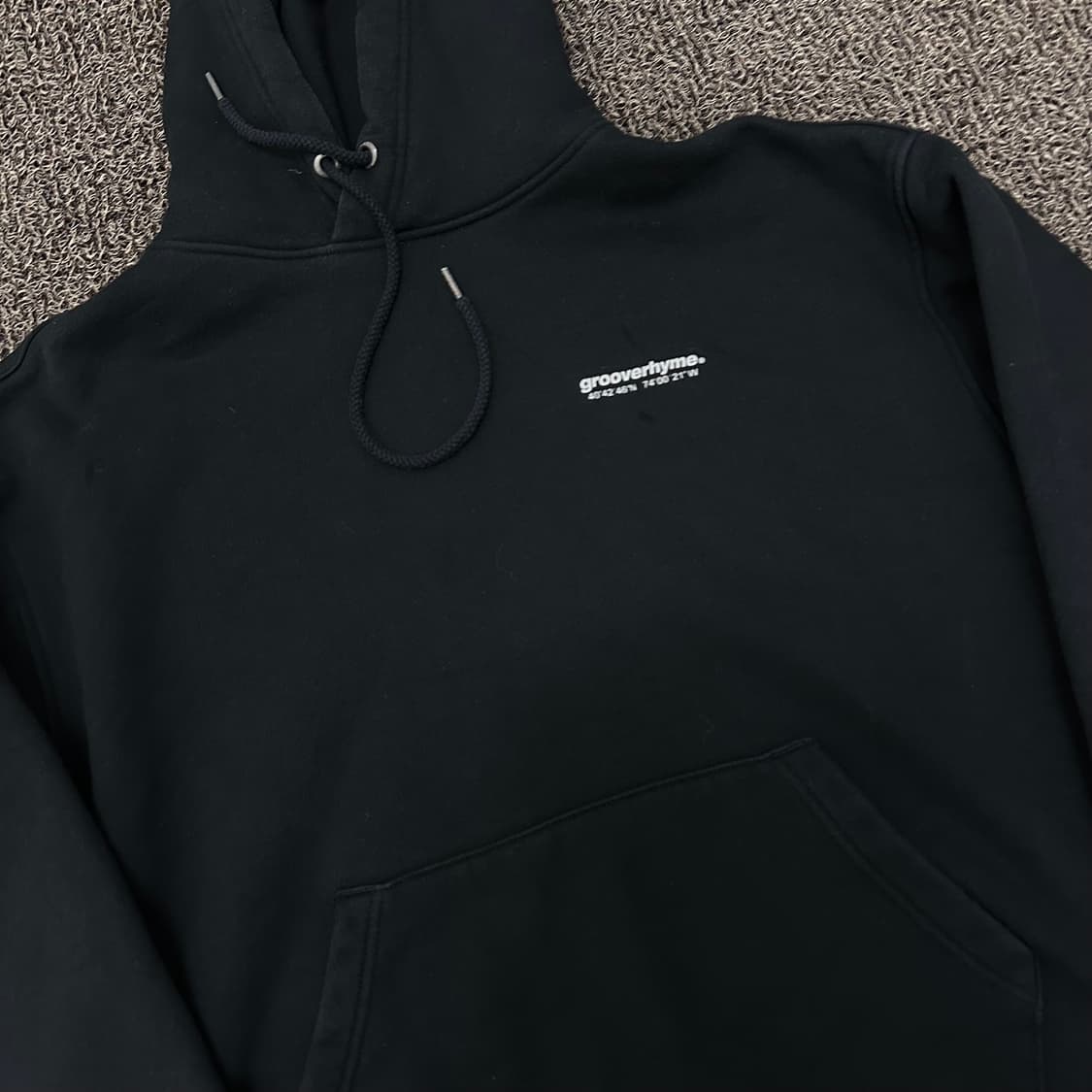 Grooverhyme 그루브라임 기모 후드티 블랙 L 상품이미지2