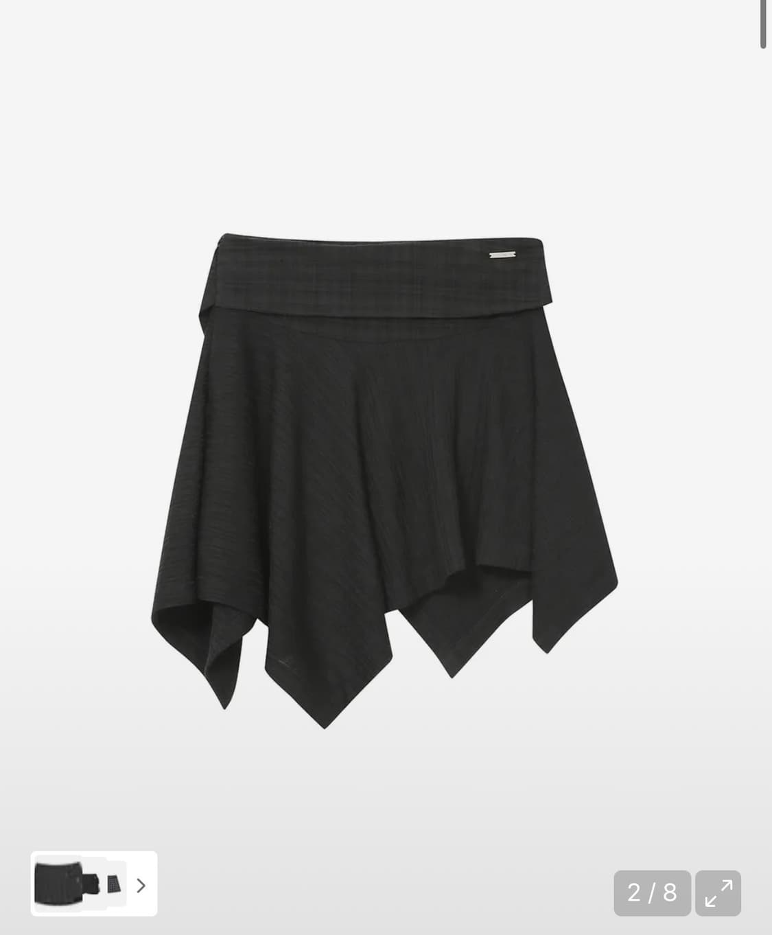 미세키서울 언발란스 미니 스커트 블랙 1 상품이미지2